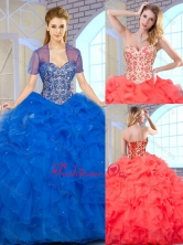 2016 New Arrivals Ball Gown Sweet 16 Dresses with Beading and Ruffles SJQDDT163002E-2FOR