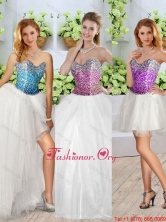Beautiful White Detachable Quinceanera Dresses with Sequins and High Slit SJQDDT249001FOR