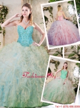 Cheap Multi Color Quinceanera Gowns with Appliques and Ruffles  SJQDDT225002-1FOR