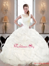 Discount 2015 High Neck and Beaded Quinceanera Dresses with Pick Ups SJQDDT42002FOR