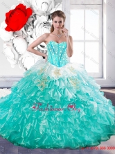 Discount Sweetheart Ball Gown Sweet 15 Dresses with Beading and Ruffles QDDTA18002FOR