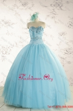 Elegant Beading 2015 Quinceanera Dress in Baby Blue FNAO735FOR
