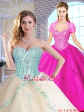 Elegant Sweetheart Quinceanera Dresses with Appliques and Sequins SJQDDT153002-1FOR
