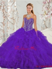 Exquisite Purple Sweet 16 Dresses with Beading and Ruffles QDDTA4001-3FOR