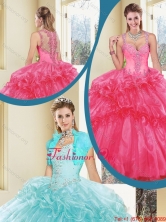 Gorgeous Straps Beading Quinceanera Dresses with Ruffles  SJQDDT236002-1FOR