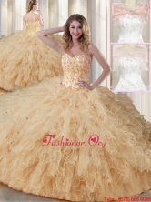 Luxurious Sweetheart Beading Quinceanera Dresses in Champagne SJQDDT352002FOR