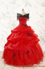 Most Popular Appliques Red Quinceanera Dresses for 2015 FNAO508AFOR