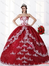 Multi Color Strapless Quinceanera Dress with Embroidery and Appliques QDZY386TZFXFOR