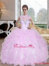 New Style Beading and Ruffles Ball Gown Sweet 16 Dresses for 2015 SJQDDT8002FOR