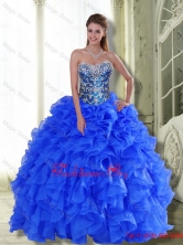 Popular Strapless 2016 Summer Quinceanera Dresses with Beading and Ruffles QDDTA45002FOR