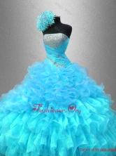 Popular Strapless Sequined Sweet 16 Gowns with Ruffles SWQD044-1FOR