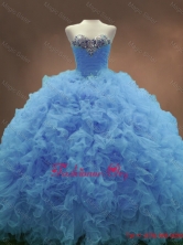 Popular Sweetheart Ruffles and Beaded Quinceanera Gowns in Blue SWQD053-3FOR