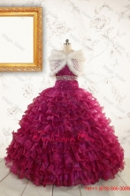 Prefect Quinceanera Dresses with Beading and Ruffles for 2015 FNAO049AFOR