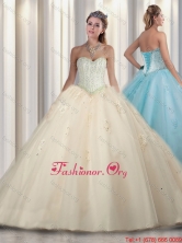 Simple Champagne Princess Beading and Sweet 16 Gowns Dresses SJQDDT309002FOR