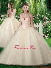 Top Selling A Line Champange Quinceanera Dresses with Beading and Appliques SJQDDT276002FOR