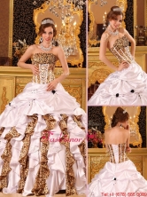 Top Selling Strapless Brush Train Quinceanera Dresses in White QDZY010BFOR