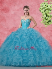 Wonderful Ball Gown Quinceanera Gowns with Beading and Ruffles SJQDDT100002FOR