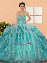 2015 Gorgeous Sweetheart Sweet 15 Dresses with Appliques and Ruffles QDDTC43002-1FOR