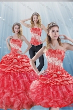 2015 Gorgeous Watermelon Red Quinceanera Dresses with Appliques and Ruffles XFNAOA43TZA1FOR