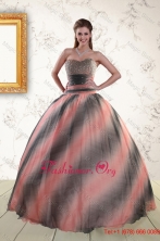 2015 Perfect Multi-color Dress For Quinceanera with BeadingXFNAO742FOR