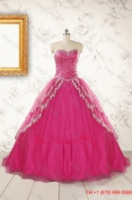 2015 Sweetheart Sweep Train Trendy Quinceanera Dresses with Sequins and Appliques FNAO350FOR