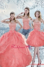 2015 Unique Watermelon Quinceanera Dresses with Beading XFNAOA27TZA1FOR