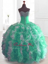 2016 Custom Made Ball Gown Sweet 16 Dresses with Beading and Ruffles SWQD074-3FOR