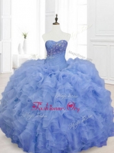 2016 Custom Made Blue Sweet 16 Dresses with Beading and Ruffles SWQD068-3FOR