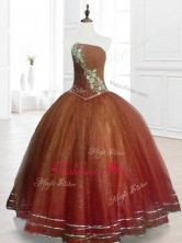 2016 Custom Made Brown Ball Gown Strapless Quinceanera Dresses with Beading SWQD075-3FOR