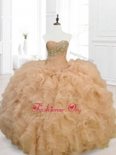 2016 Custom Made Champagne Quinceanera Gowns with Beading and Ruffles SWQD068-4FOR