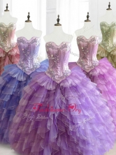 2016 Custom Made Multi Color Sweetheart Quinceanera Dresses with Beading and Ruffles SWQD072FOR