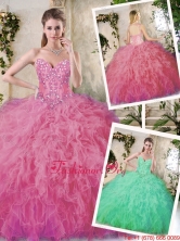 2016 Popular Appliques Quinceanera Dresses in Watermelon  SJQDDT228002-2FOR
