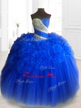 Classical Hand Made Flowers Sweet 16 Dresses in Royal Blue SWQD065-2FOR