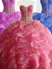 Custom Made Ball Gown Quinceanera Dresses with Beading and Ruffles SWQD067FOR