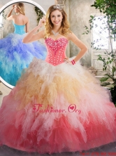 Custom Made Beading and Ruffles Quinceanera Gowns in Multi Color SJQDDT220002-2FOR