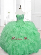 Custom Made Beading and Ruffles Sweetheart Quinceanera Dresses in Green SWQD068-1FOR