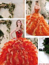 Custom Made Multi Color Quinceanera Gowns with Beading and Ruffles SJQDDT243002FOR