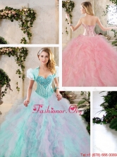 Custom Made Multi Color Sweet 16 Dresses with Beading and Ruffles SJQDDT235002FOR