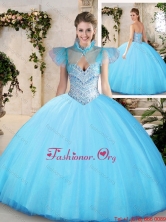Custom Made Sweetheart Aqua Blue Quinceanera Dresses with Beading for 2016 SJQDDT215002FOR