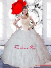 Delicate Ball Gown Ruffles and Beaded Quinceanera Dresses for 2015 SJQDDT44002FOR