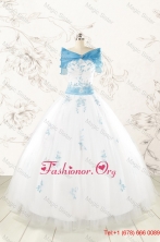 Discount White Quinceanera Dresses with Appliques for 2015 FNAO107AFOR
