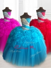 Elegant Sweetheart Quinceanera Dresses with Beading and Hand Made Flowers SWQD065FOR