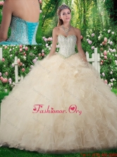 Exquisite A Line Sweetheart Champagne Sweet 16 Dresses with Beading SJQDDT307002FOR
