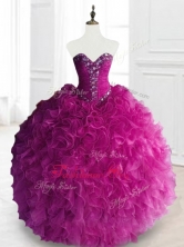 Fashionable Beading and Ruffles Quinceanera Dresses in Fuchsia SWQD066-5FOR