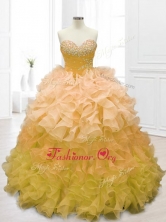 Fashionable Sweetheart Beading and Ruffles Quinceanera Dresses in Gold  SWQD062-4FOR