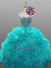 Gorgeous Sweetheart Beaded Quinceanera Dresses with Rolling Flowers SWQD008-5FOR