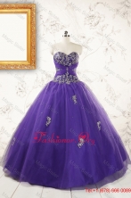 New Arrival Purple Quinceanera Dresses with Appliques and BeadingFNAO145FOR