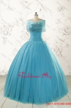 New Style Strapless Quinceanera Dresses with Beading for 2015 FNAO590AFOR