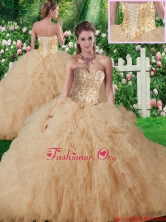 New Style Sweetheart Champagne Quinceanera Gowns with Beading and Ruffles SJQDDT338002FOR