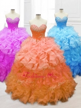 New Style Sweetheart Quinceanera Gowns with Beading and Ruffles SWQD062-1FOR